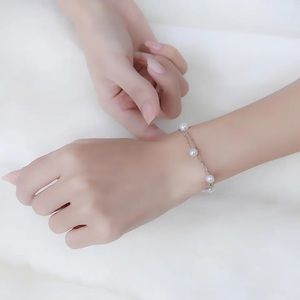 Real Pearl Layering Bracelet, Floating pearl chain - Minimal handmade jewelry